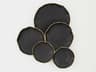 Tipped Edge Black / Antique Brass 34" 5-Cluster Wall Decor