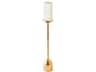 Forged Pillar Gold Leaf Candle Holder Medium