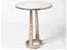 Round Marble Nickel End Table