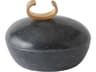 Caillou Lidded Pot-Black Decorative Accent Large