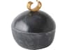 Caillou Lidded Pot-Black Decorative Accent Small