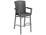 Havana Classic Aluminum Charcoal Patio Bar Stool with Arms