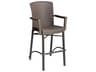 Havana Classic Aluminum Espresso Outdoor Bar Stool with Arms
