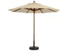 Market Wood 9 Foot Round Patio Umbrella in Khaki