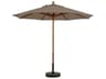 Market Wood 9 Foot Round Patio Umbrella in Taupe