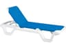 Marina Sling Resin White Adjustable Outdoor Chaise Lounge in Blue
