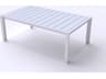 Sunset Aluminum Glacier White Rectangular Outdoor Patio Coffee Table