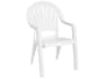 Pacific Fanback Resin White Stacking Outdoor Dining Arm Chair