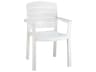Acadia Resin White Stacking Outdoor Patio Dining Arm Chair