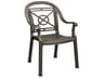Victoria Classic Resin Bronze Mist Stacking Outdoor Patio Dining Arm Chair