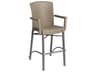 Havana Classic Aluminum Taupe Patio Bar Stool with Arms