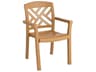 Sanibel Resin Teakwood Stacking Patio Dining Arm Chair
