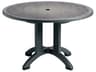 Aquaba Classic Resin Zinc/Ranch Round Outdoor Patio Dining Table with Umbrella Hole