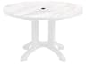 Aquaba Classic Teakwood Round Sawcut Top Outdoor Dining Table with Umbrella Hole
