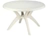 Ibiza Resin White Round Outdoor Dining Table with Umbrella Hole