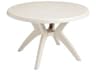 Ibiza Resin Sand Round Outdoor Patio Dining Table with Umbrella Hole