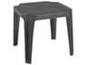Miami Resin Charcoal Square Low Outdoor Patio End Table
