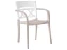 Moon Resin Glacier White/Linen Stacking Outdoor Dining Arm Chair
