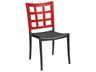 Plazza Aluminum Apple Red/Charcoal Stacking Patio Dining Side Chair