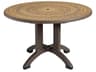 Aquaba Classic Resin Espresso Round Wicker Top Outdoor Dining Table with Umbrella Hole