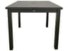 Sigma Aluminum Volcanic Black Square Outdoor Patio Dining Table with Umbrella Hole
