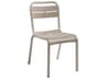Cannes Resin French Taupe Stacking Outdoor Patio Dining Side Chair