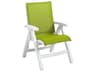 Jamaica Beach Sling Resin White Midback Folding Outdoor Patio Lounge Chair in Fern Green