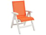 Jamaica Beach Sling Resin White Midback Folding Outdoor Lounge Chair in Orange