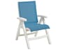 Jamaica Beach Sling Resin White Midback Folding Outdoor Patio Lounge Chair in Sky Blue