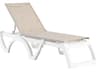 Jamaica Beach Sling Resin White Adjustable Outdoor Patio Chaise Lounge in Straw