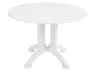Atlanta Resin White Round Outdoor Patio Dining Table with Umbrella Hole