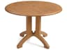 Atlanta Resin Teakwood Decor Round Patio Dining Table with Umbrella Hole