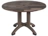 Atlanta Resin Shiplap Round Outdoor Patio Dining Table with Umbrella Hole