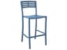 Vogue Aluminum Denim Blue Stacking Armless Outdoor Bar Stool