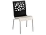 Tempo Aluminum Black/White Stacking Outdoor Dining Side Chair