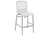 Tempo Aluminum White/White Stacking Armless Outdoor Patio Bar Stool