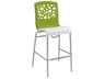 Tempo Aluminum Fern Green/White Stacking Armless Outdoor Patio Bar Stool