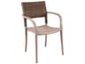 Java Resin French Taupe Stacking Outdoor Dining Arm Chair