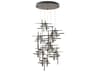 Tura 9 Light Round Pendant Modern Seeded Glass