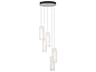 Exos Glass 5-Light Pendant Modern Multi Drop Ceiling Light