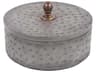 Round Faux Ostrich Skin Decorative Box