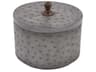 Round Faux Ostrich Skin Decorative Box