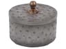 Round Faux Ostrich Skin Decorative Box