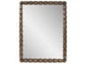 Wooden Bobbin Stained Brown Rectangular Wall Mirror