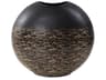Golden Thread Black Disc Vase