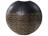 Golden Thread Black Disc Vase