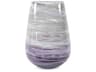 Swirled Smoke and Aubergine Torpedo Glass Vase