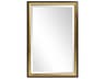 Cagney Glossy Black with Gold Rectangular Wall Mirror
