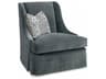 Custom Elements Upholstery Swivel Gray Fabric Accent Chair