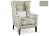 Custom Elements Upholstery Gray Fabric Wing Accent Chair